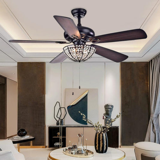 52" Tiffany Crystal Ceiling Fan with Light (110V) DS-TT53