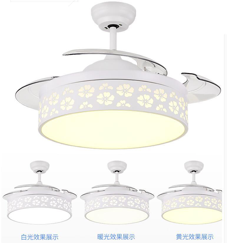 42" White Hollow Petal Ceiling Fan with Light