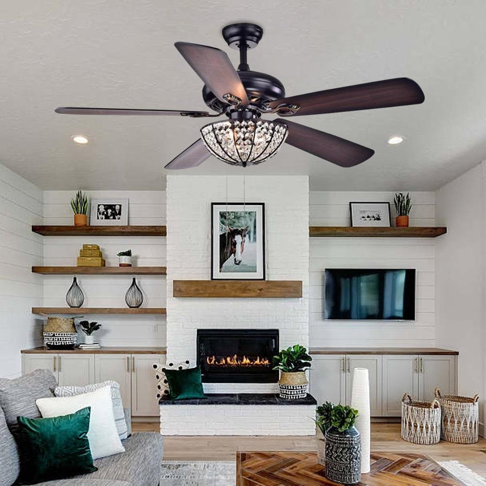 52" Tiffany Crystal Ceiling Fan with Light (110v) DS-TT53