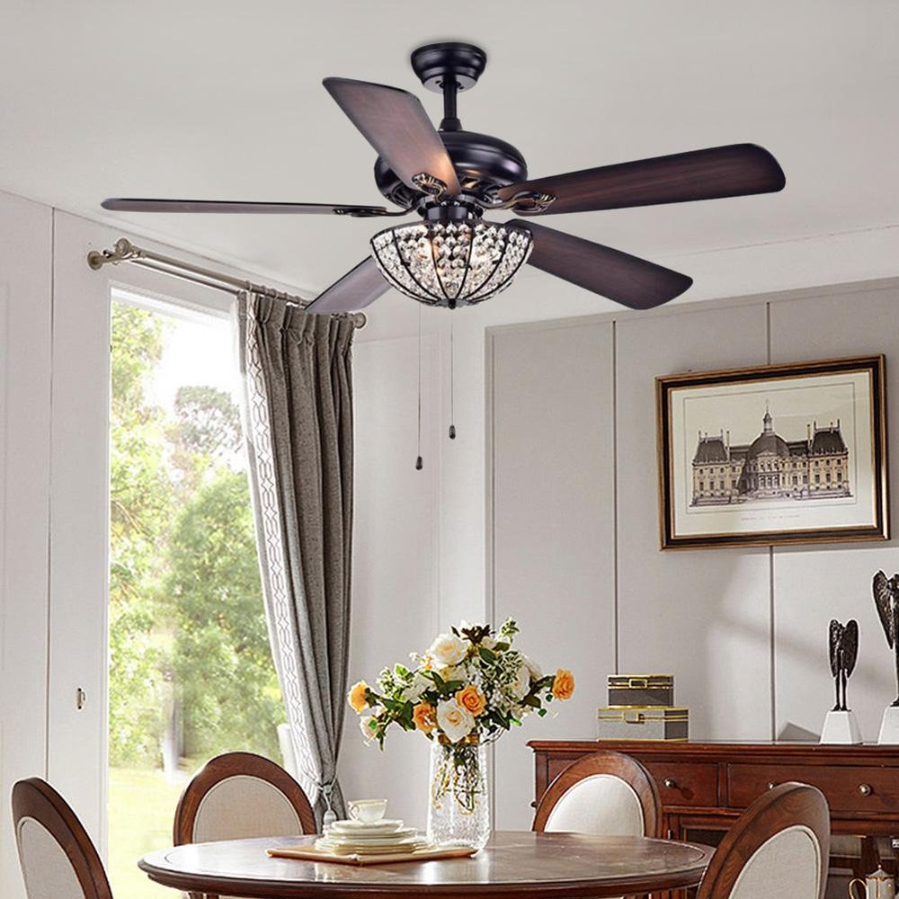 52" Tiffany Crystal Ceiling Fan with Light (110v) DS-TT53