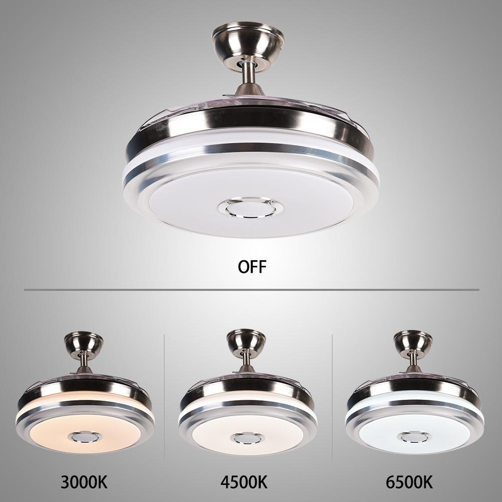 36" Bluetooth Three-Tone Light Fan with Light DS-FZ04