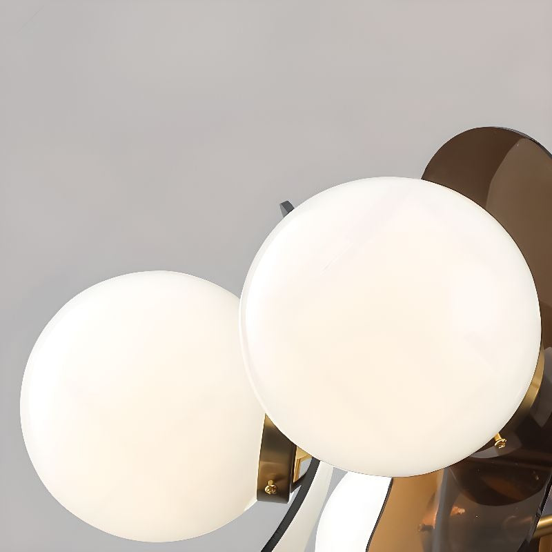 5 Lights Chandelier Light with Ambient Chalk Vitreous Lampshade, Downrods Mounting & Adjustable Height, Orange, 220V-240V DS-SQ34