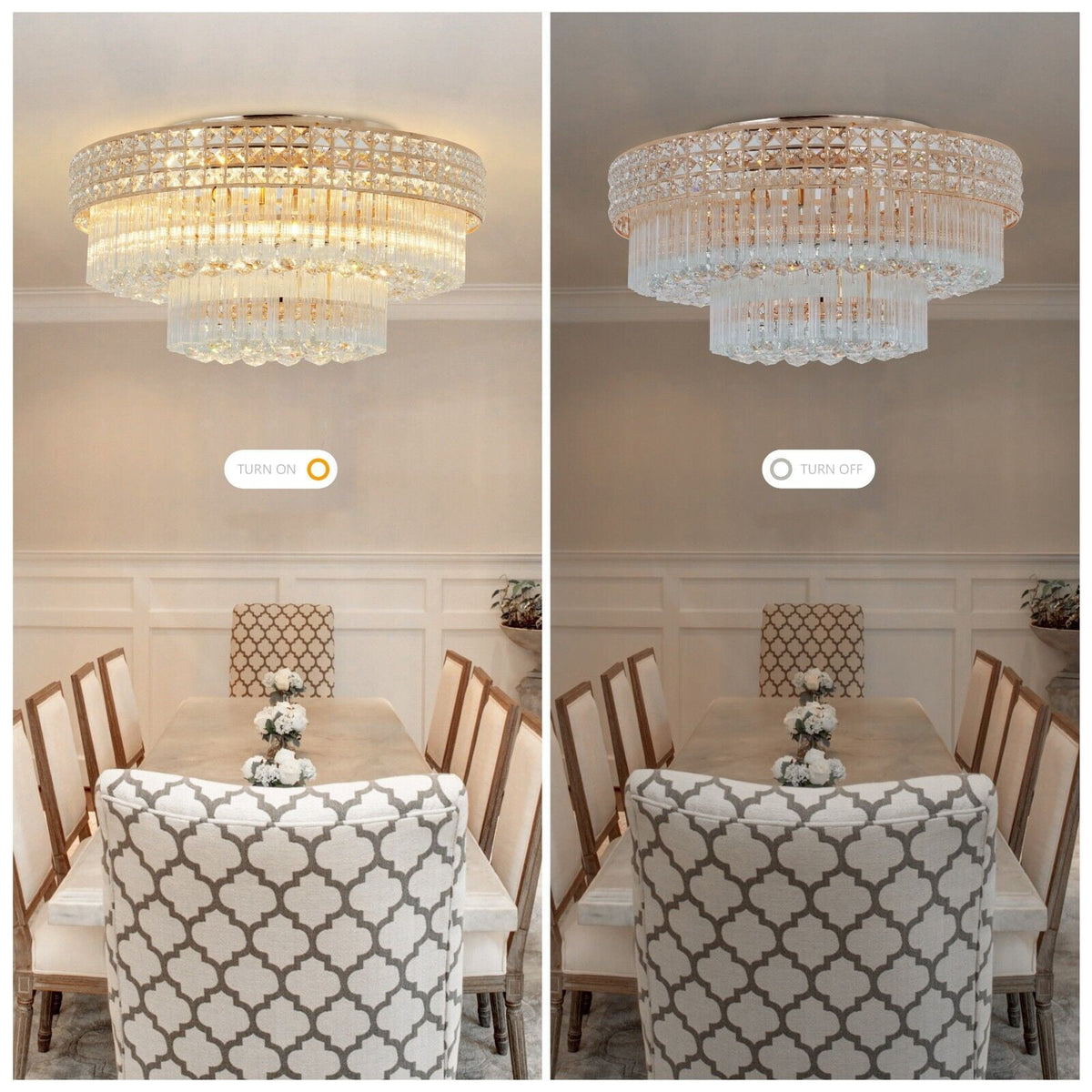 23.6" Modern Remote ControlledK9 Crystal Chandelier
