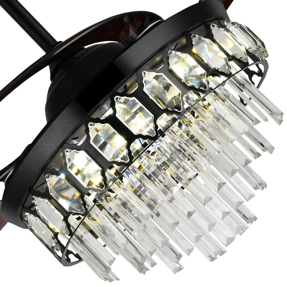 42" Black Crystal Celing Fan with LED Lights (110v) DS-FZ196