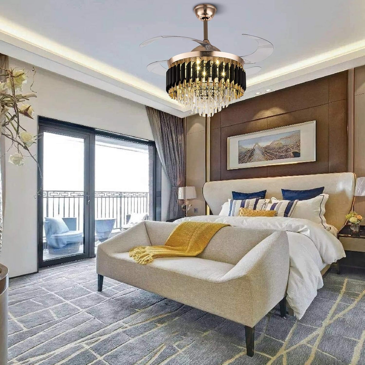 Crystal celling fan light