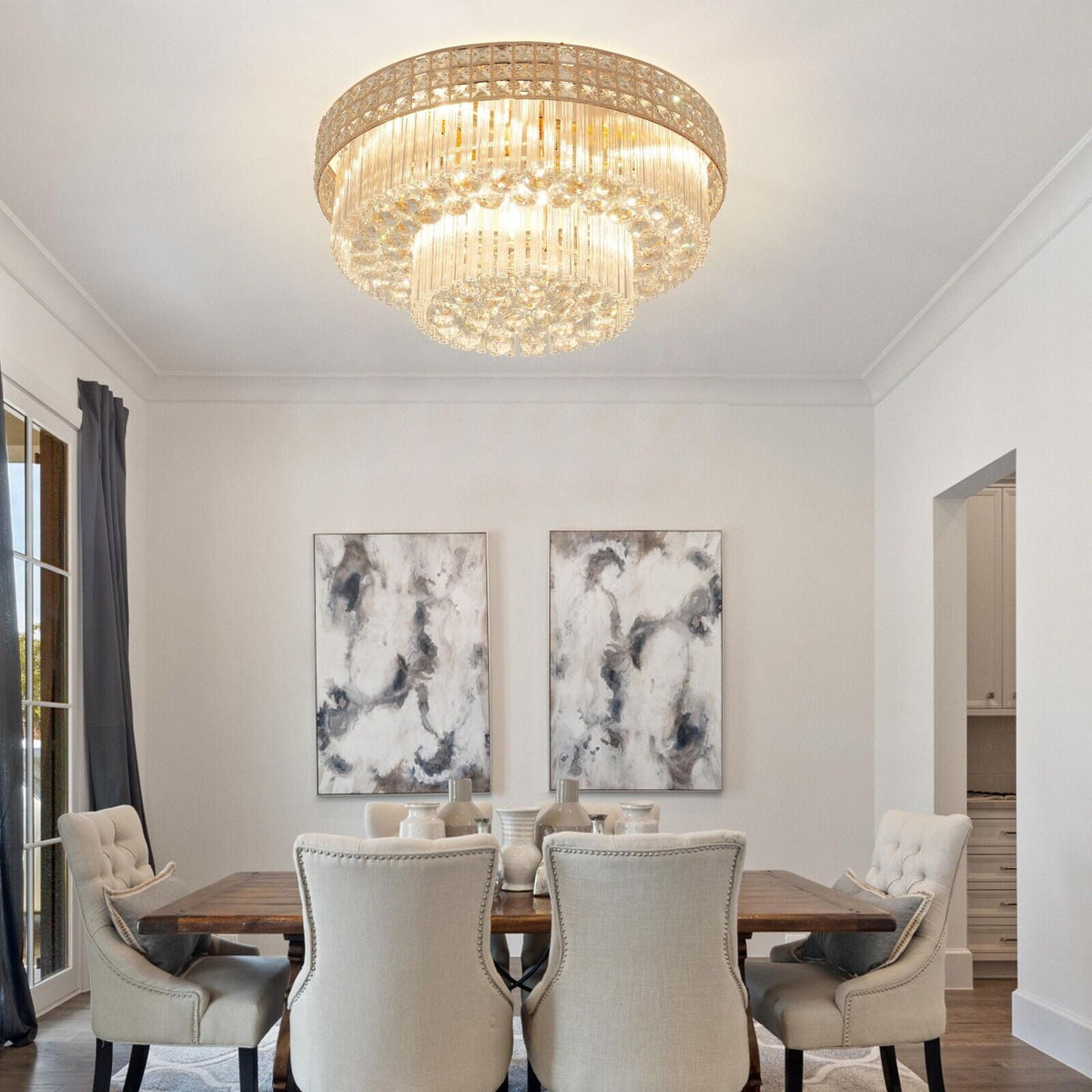 23.6" Modern Remote ControlledK9 Crystal Chandelier