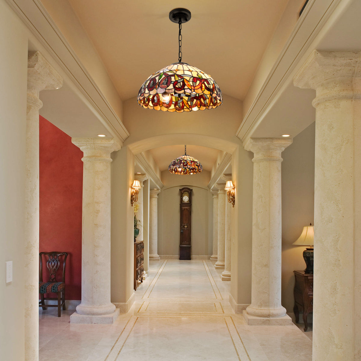 Tiffany-Style Vintage Pendant Chandelier DS-DR31
