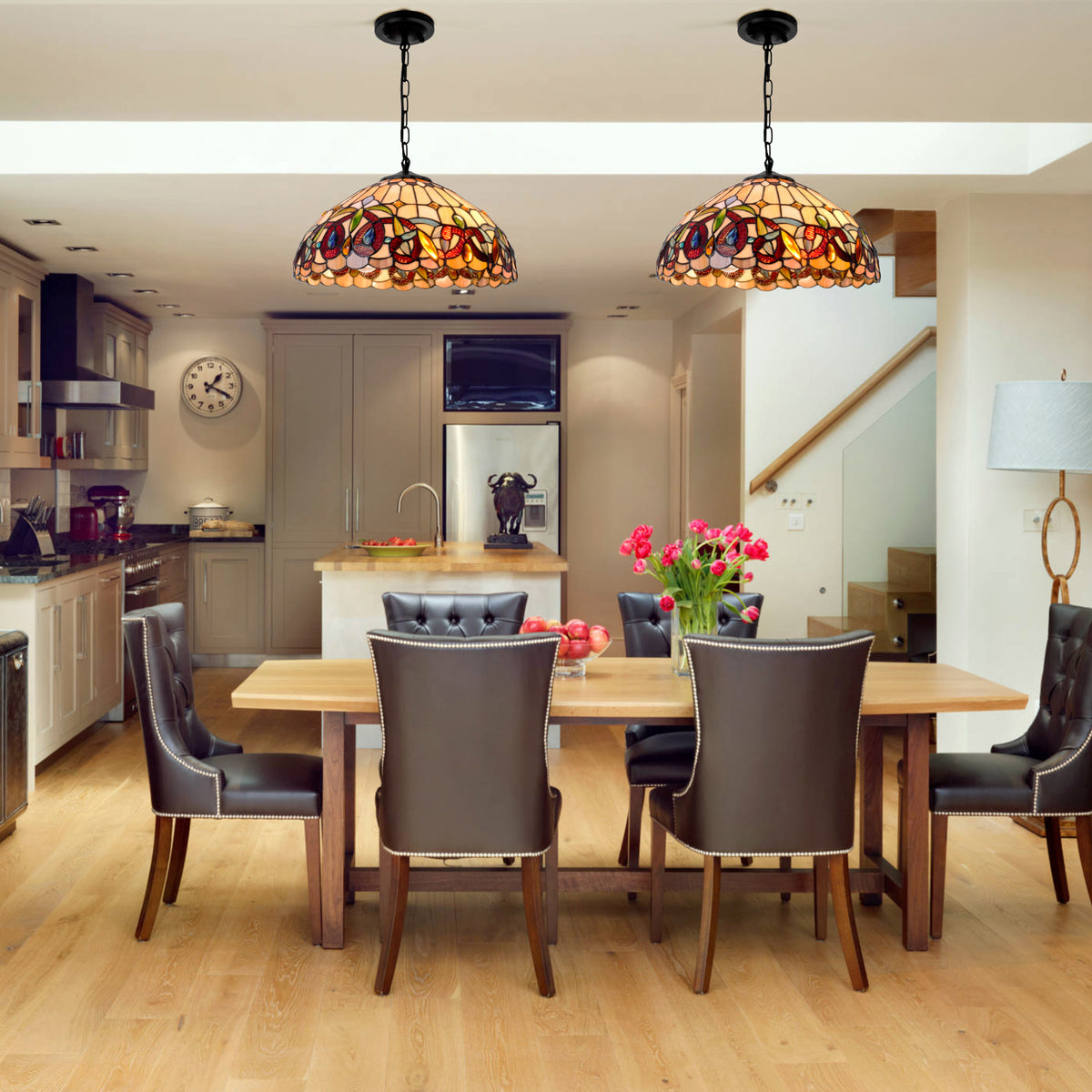 Tiffany-Style Vintage Pendant Chandelier DS-DR31