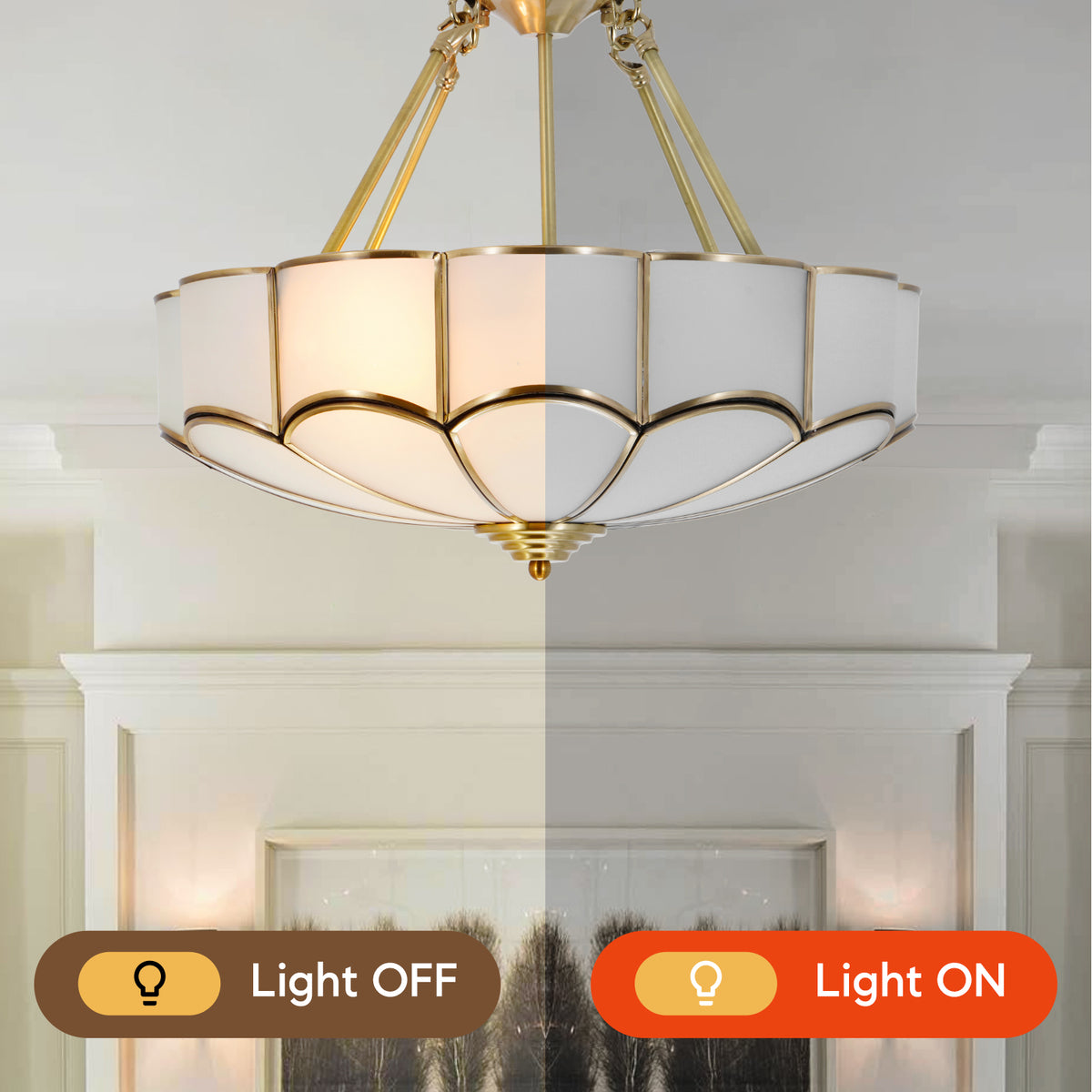 Tiffany Ceiling Light Fixture DS-DR36