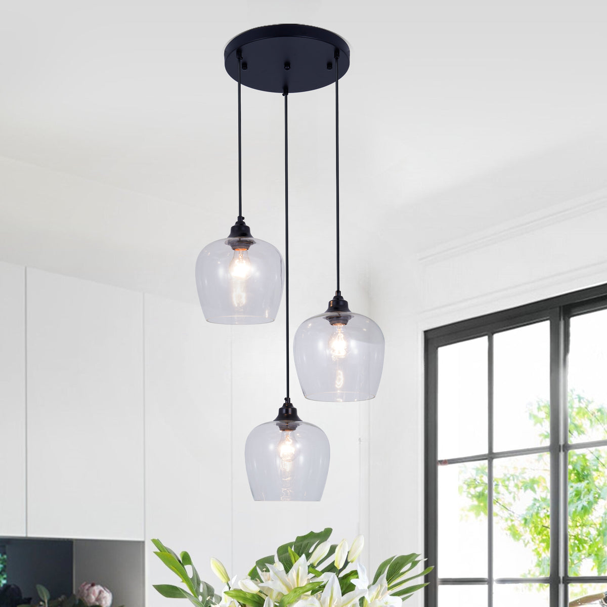 Modern Clear Glass Pendant Light DS-DY45