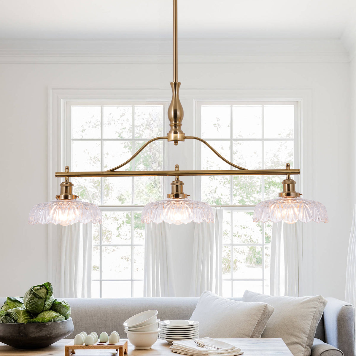 3 - Light Dimmable Modern Linear Chandelier DS-DY48