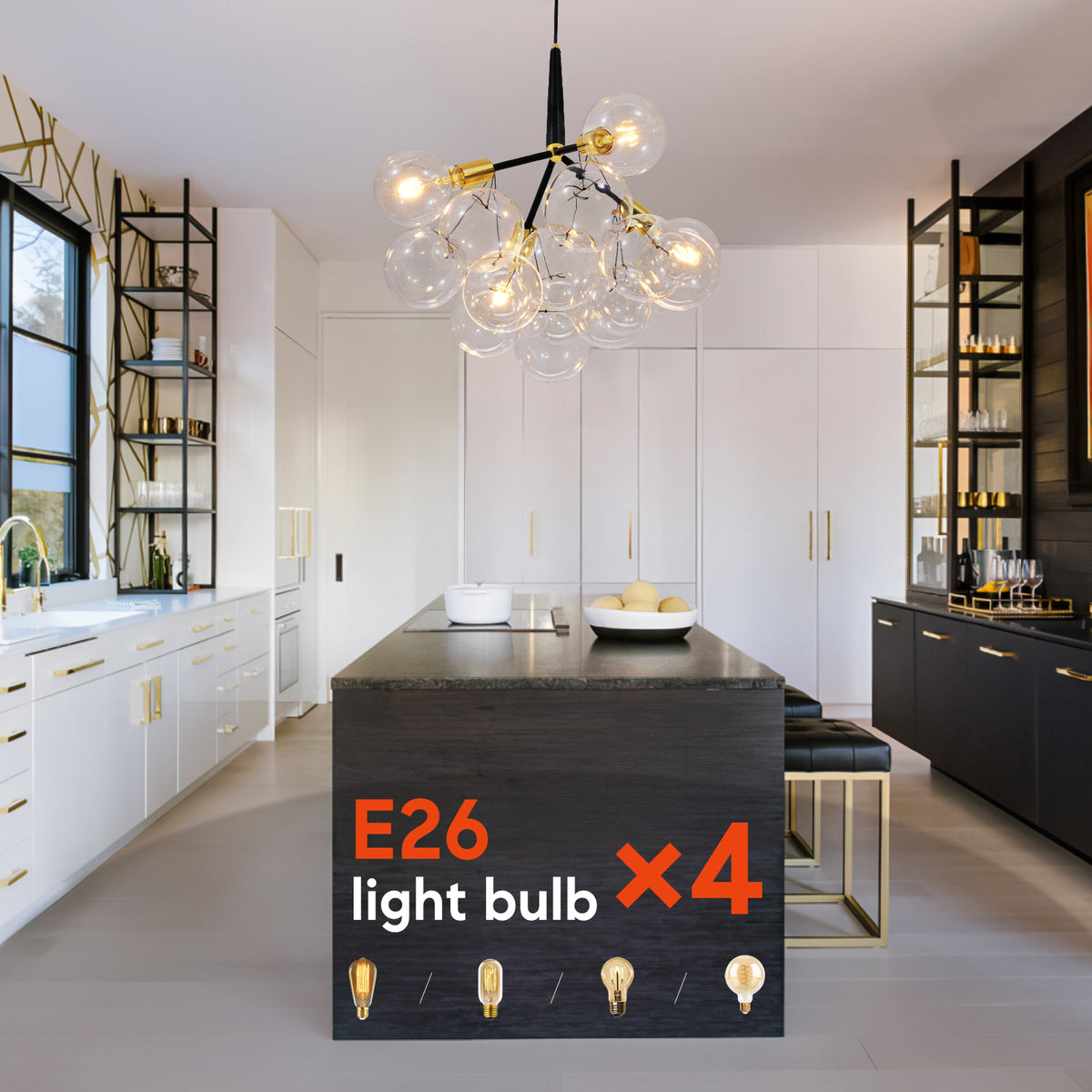 Visual Comfort Glass Bubble Chandelier DS-DY54