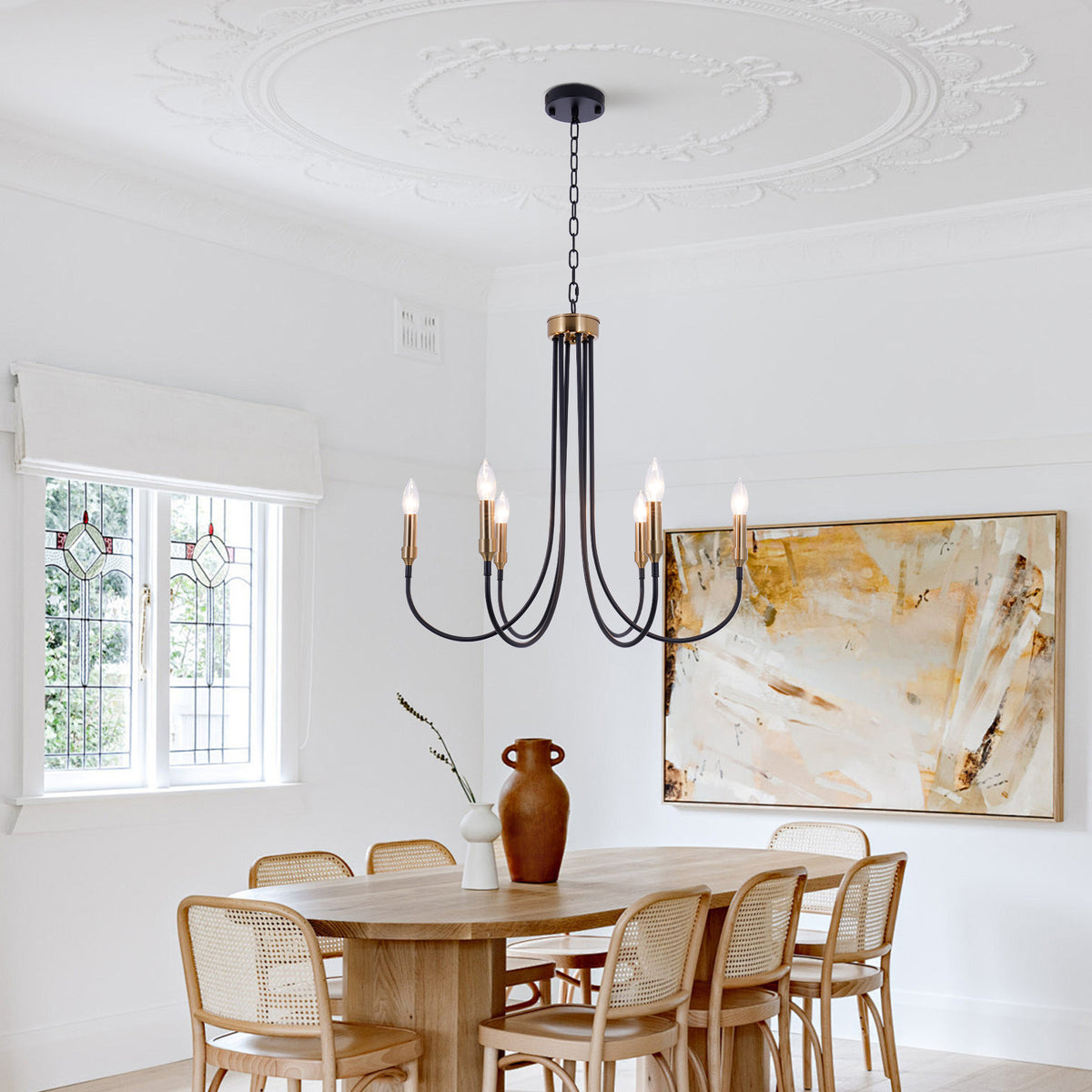 6-Light 23.62 inch Classic Chandelier for Kitchen Living Room DS-DY66