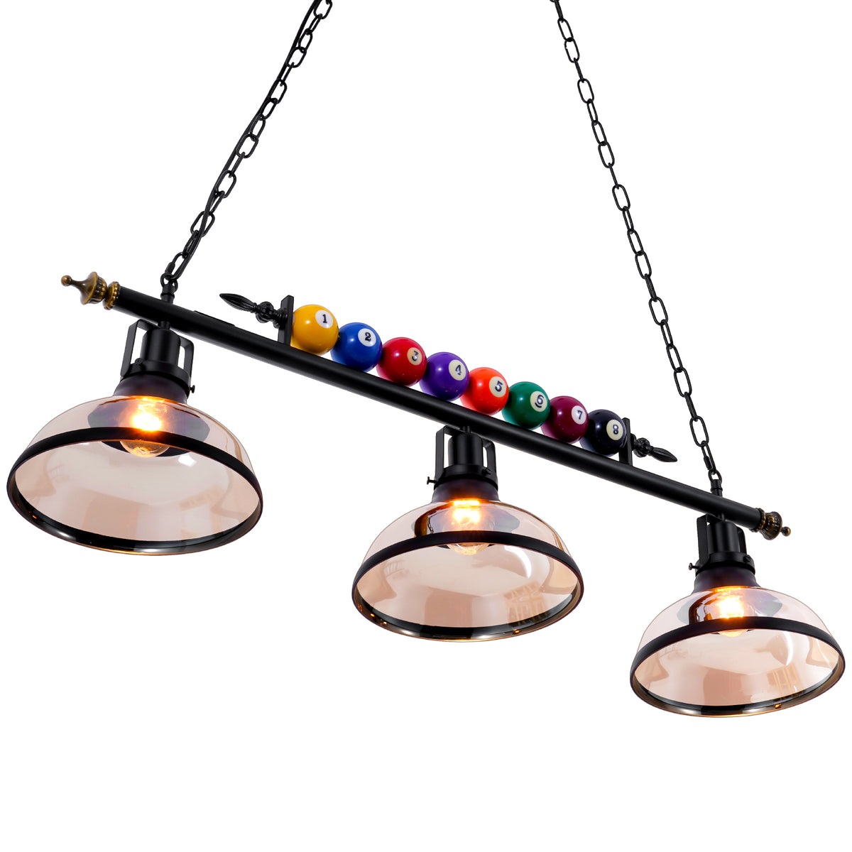 3 - Light Matte Black Pool Table Lights Pendant DS-DY68