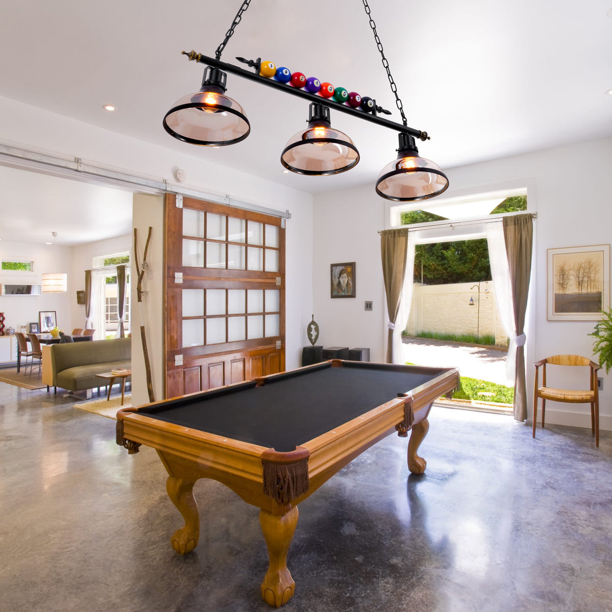 3 - Light Matte Black Pool Table Lights Pendant DS-DY68
