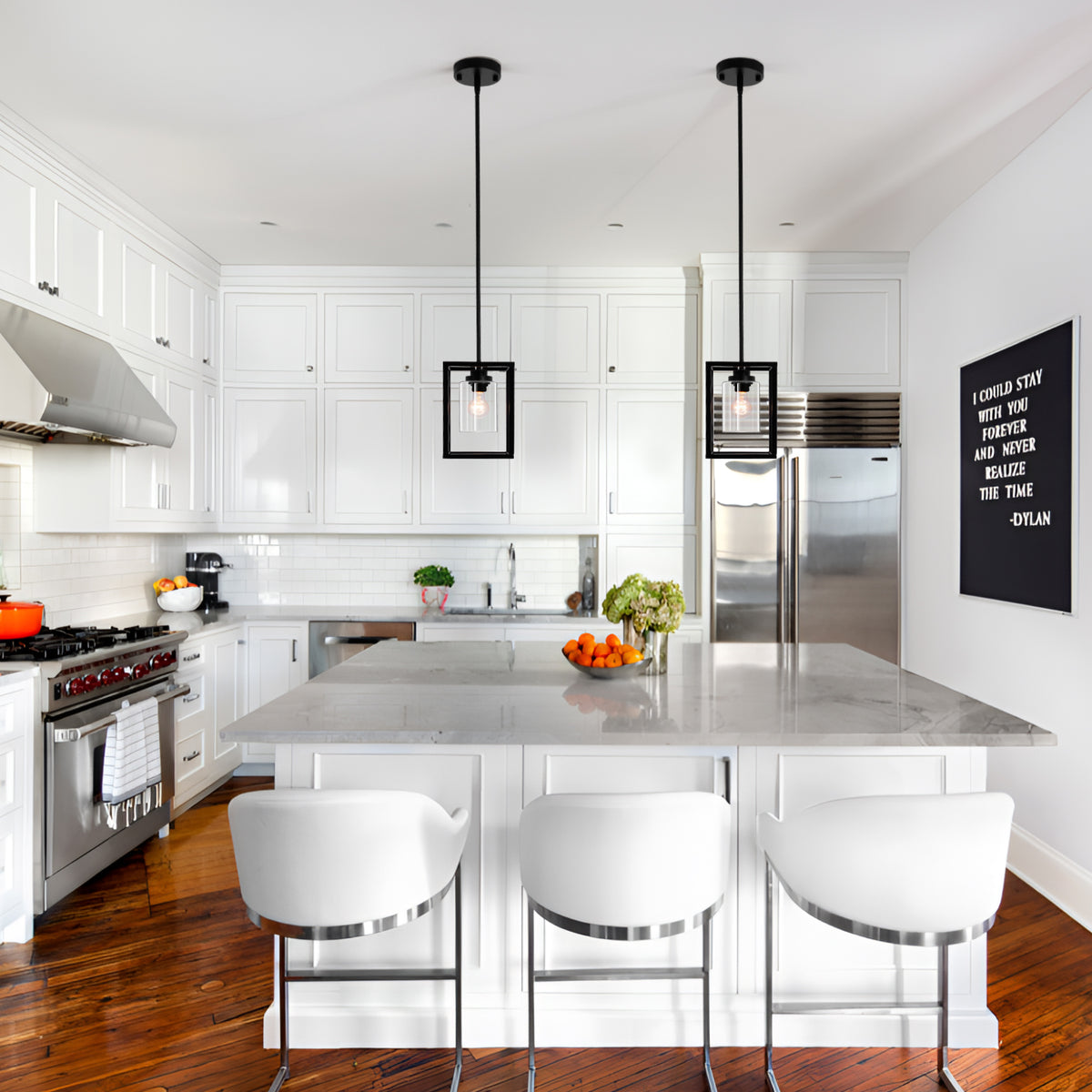 1-Light Black Farmhouse Chandelier (DY77)
