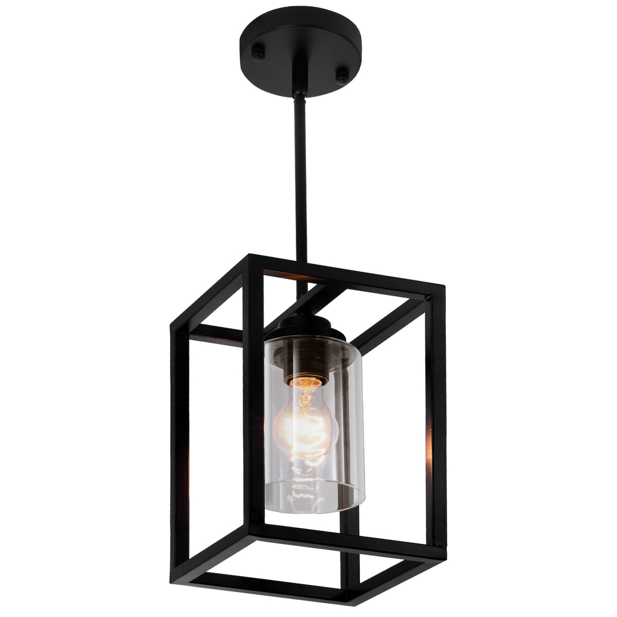1-Light Black Farmhouse Chandelier (DY77)