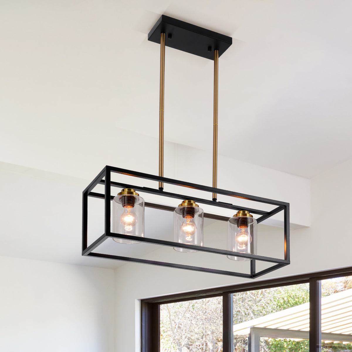 4 - Light Dimmable Rectangle Chandelier DS-DY79