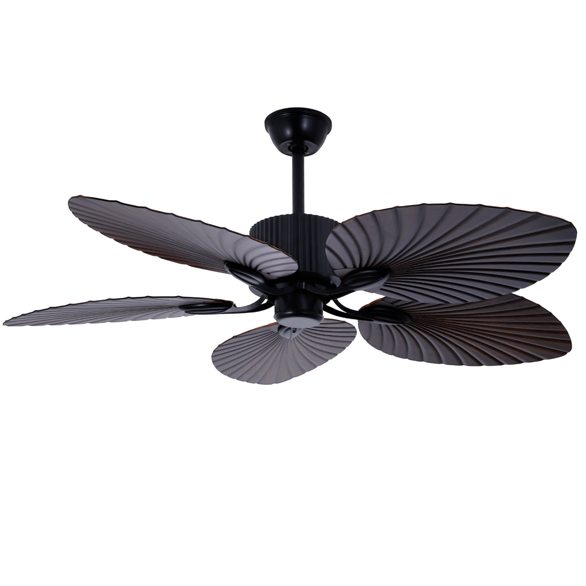 52" Palm Leaf Ceiling Fan with 5 Blades and Lampshades - Bronze Finish for Bedroom and Living Room DS-FH90