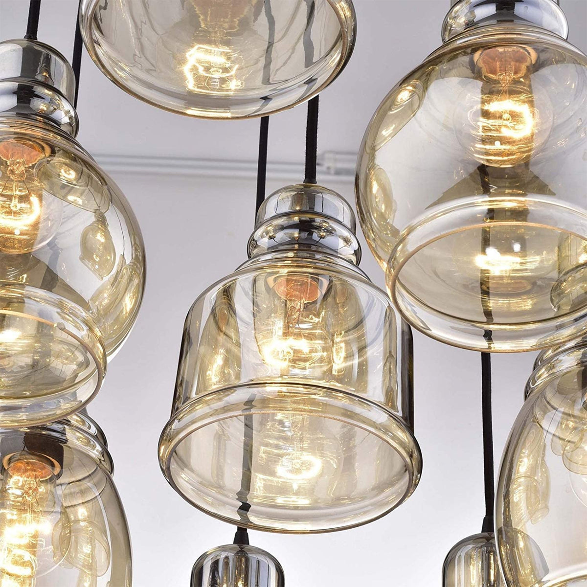 8-Light Brandy Glass Chandelier DS-FM24