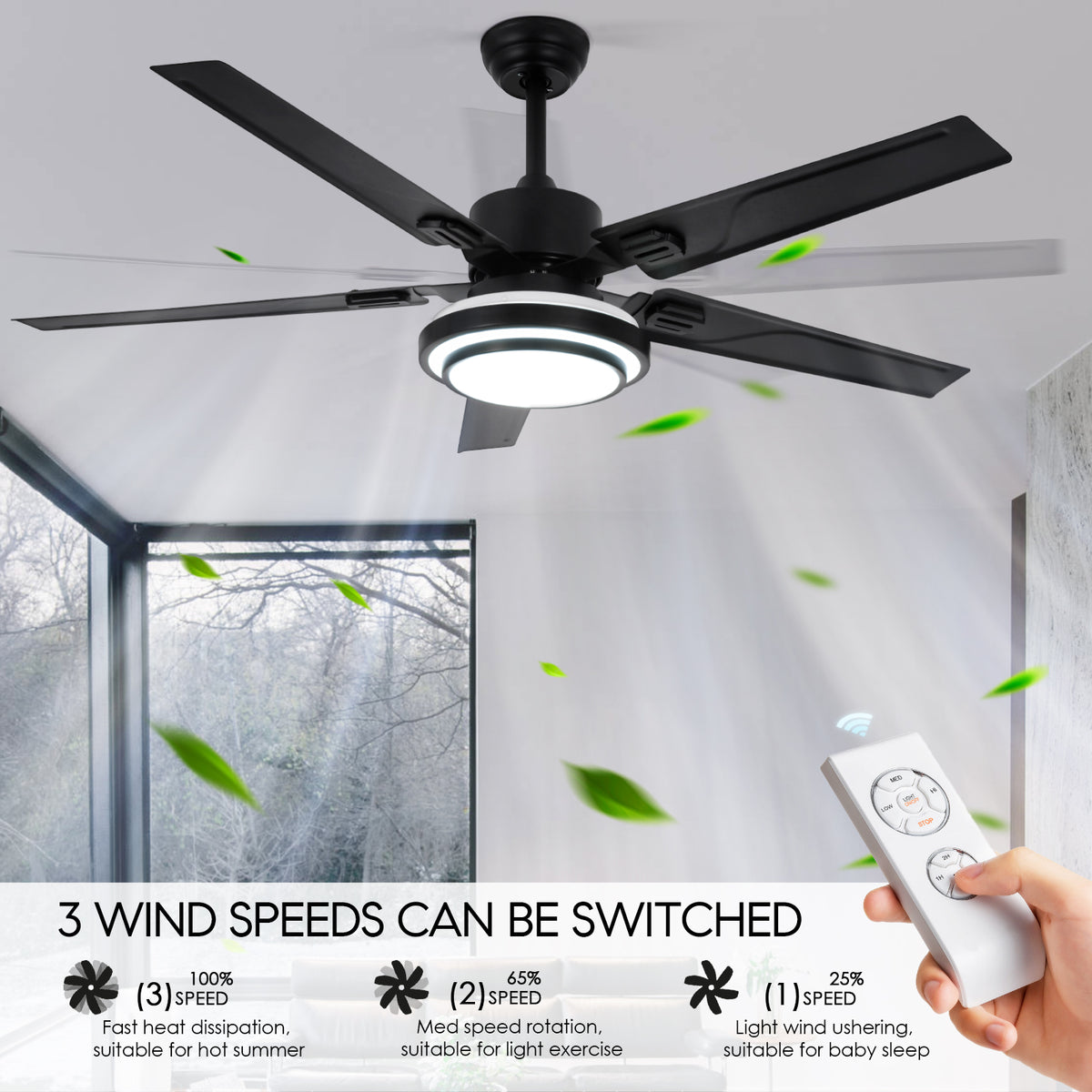 52" 5-Blades Chandelier Industrial Ceiling Fan DS-LN194