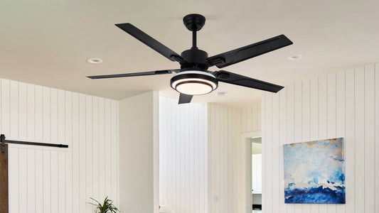 52" 5-Blades Chandelier Industrial Ceiling Fan Remote 3-Color 3-Speed DS-LN194