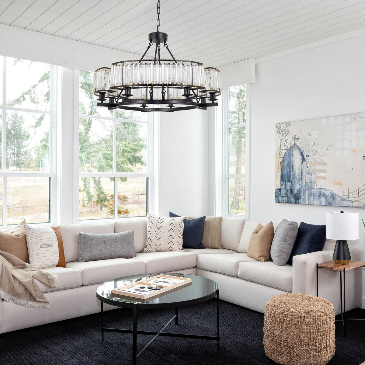8-Light Black Simple Chandelier DS-SL08