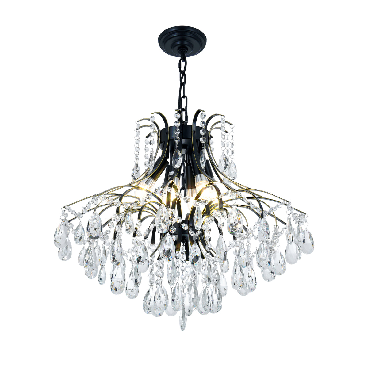 Tassels Black Gold Crystal Chandeliers DS-SQ20