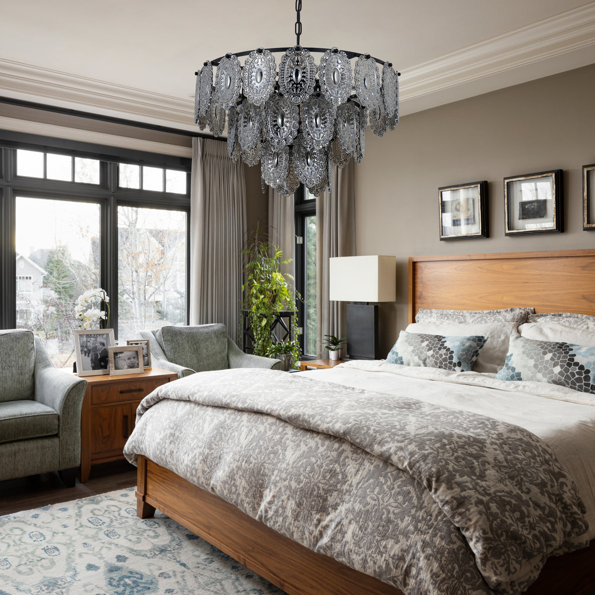 Modern Black Chandelier Luxury Ceiling Pendant DS-SQ24