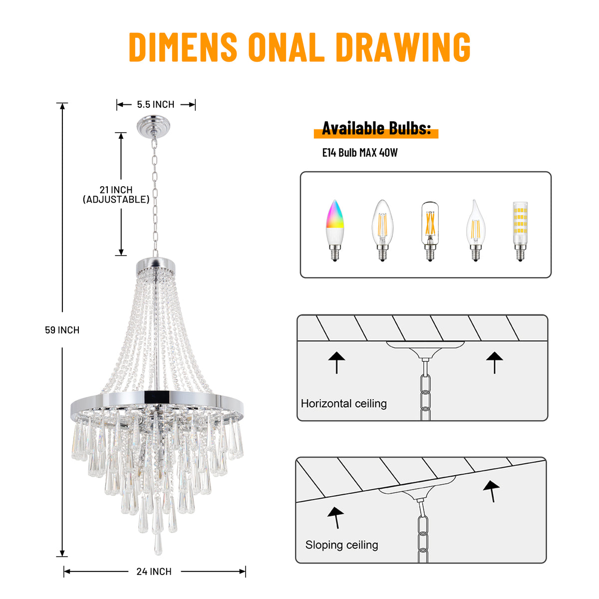 Crystal Chandelier Villa Staircase Suspended DS-SQ25