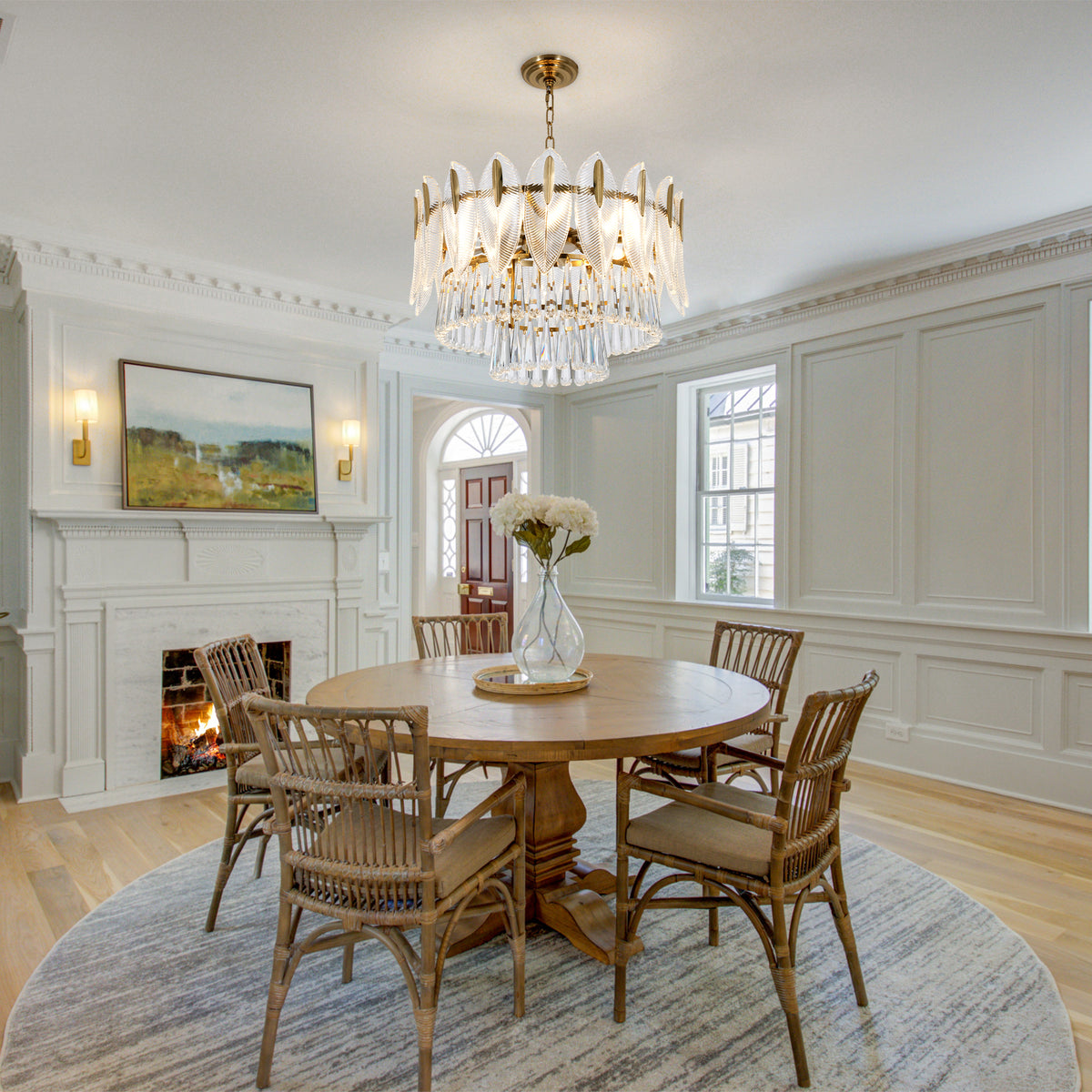 Elegant Feather Crystal Chandelier DS-SQ23