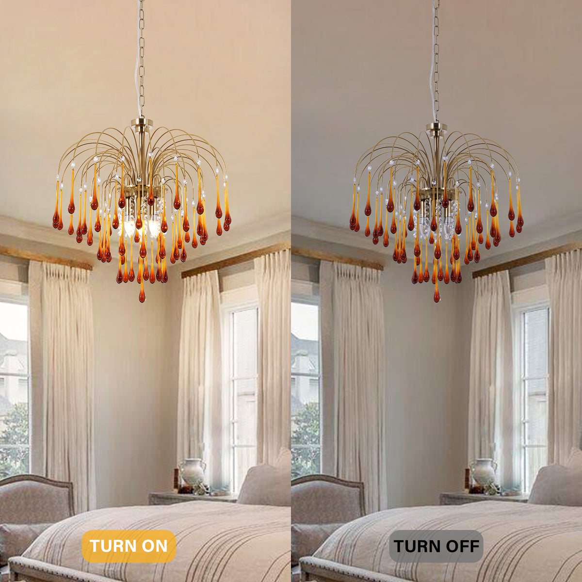 French Retro Water Drop Glass Chandelier DS-SQ33