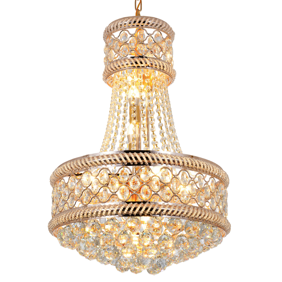 19" Gold Crystal Raindrop Pendant Light DS-SW09
