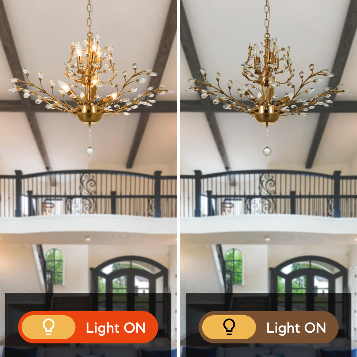Leaf Flower Shaped Crystal Chandelier Gold DS-SY58