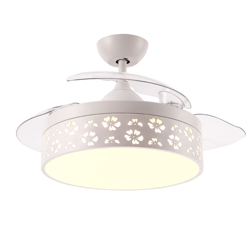 42" White Hollow Petal Ceiling Fan with Light