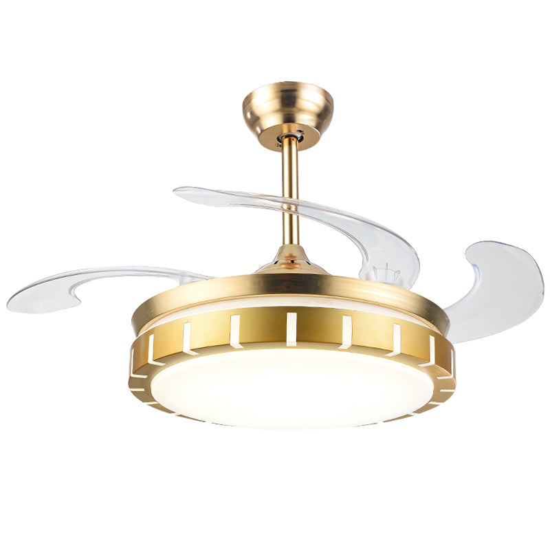 42" Gold Luxury Acrylic Fan with Light 无库存