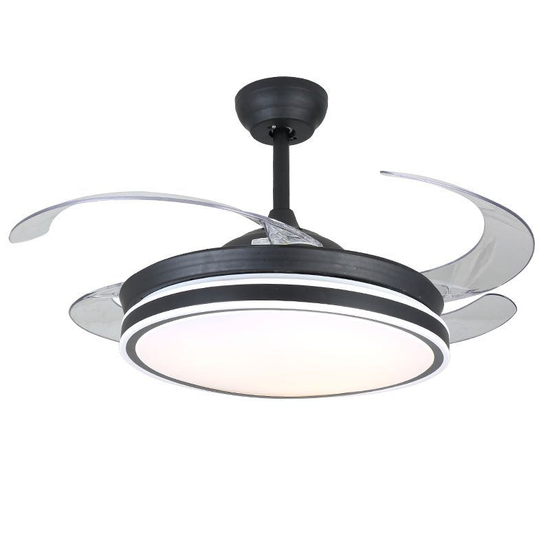 42" Black Acrylic Three-Tone Light Fan with Light DS-FZ35
