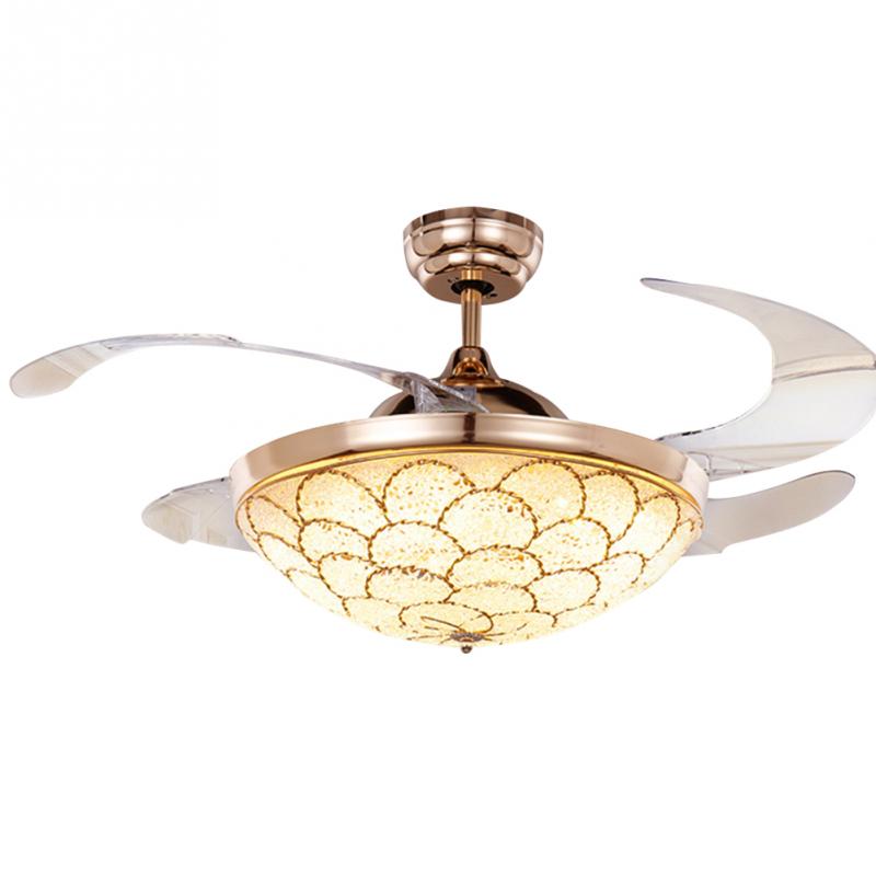 42" Gold Crystal Fashion Fan with Light