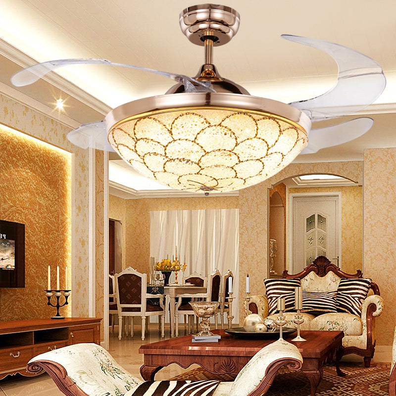 42" Gold Crystal Fashion Fan with Light