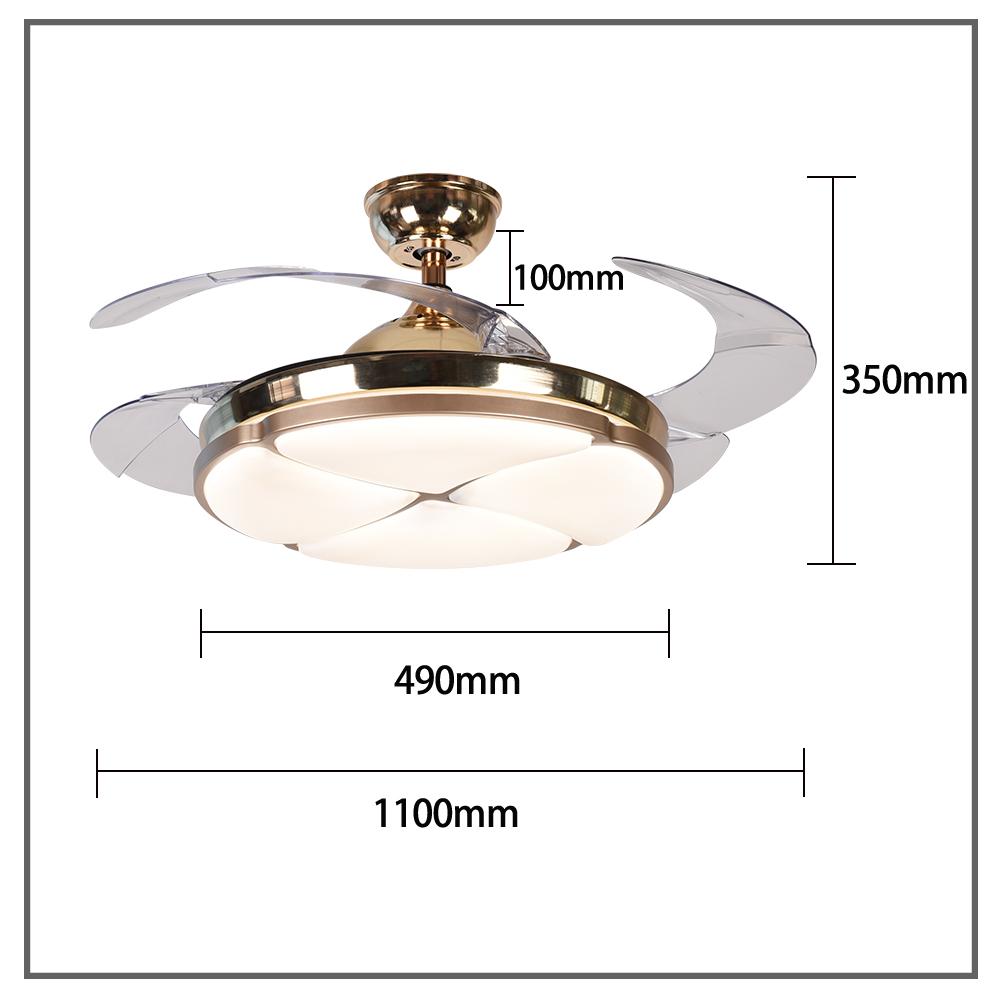 42" Four-Leaf Clover Invisible Fan with Light  无库存