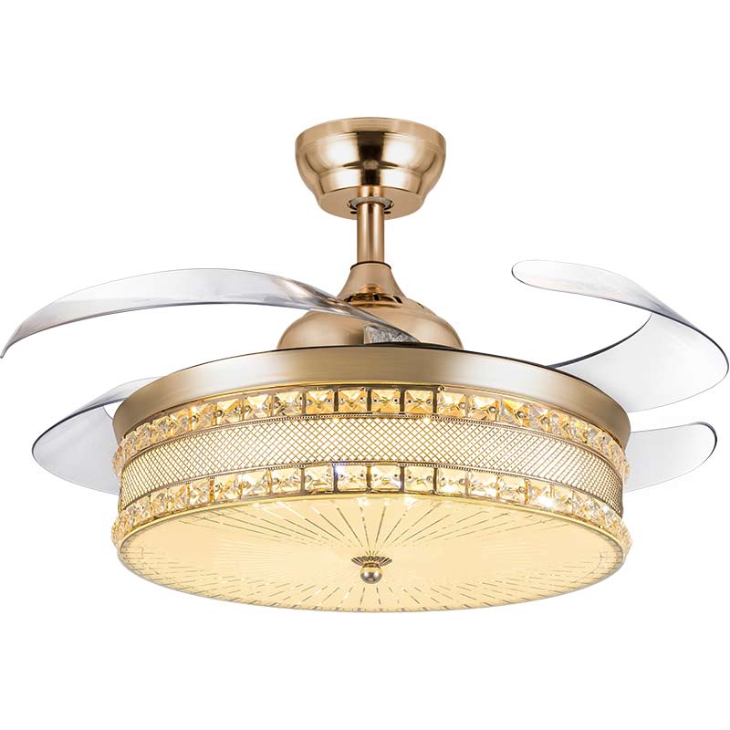 42" Gold Vintage Fan with Light