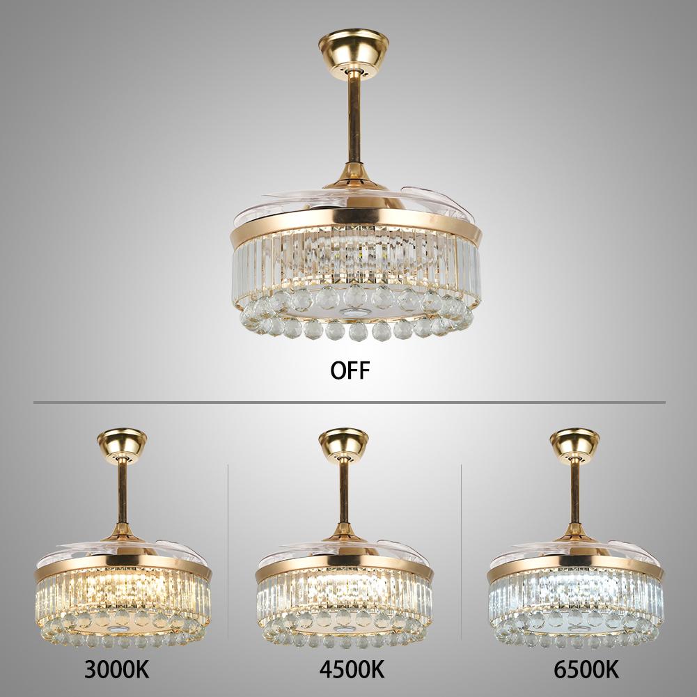 42" Color Variable Frequency Crystal Bluetooth Fan with Light
