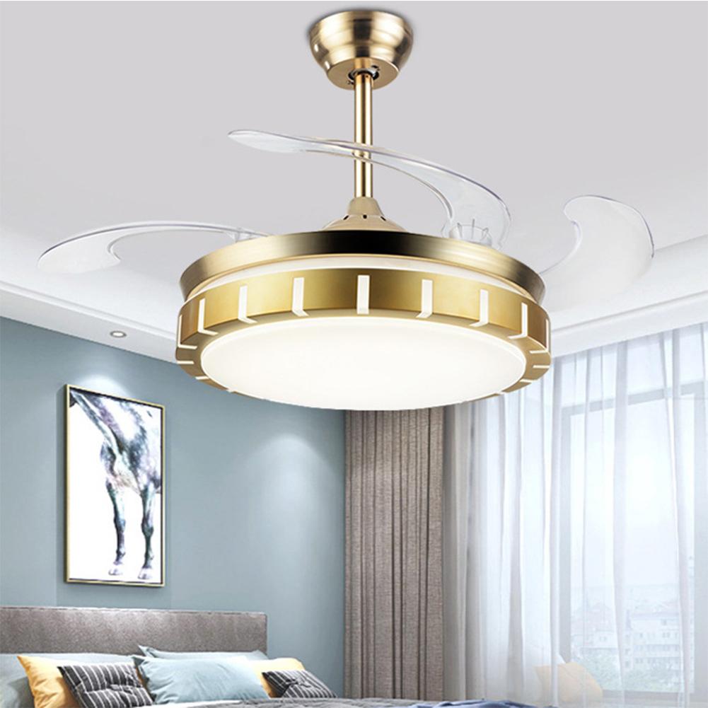42" Gold Luxury Acrylic Fan with Light 无库存