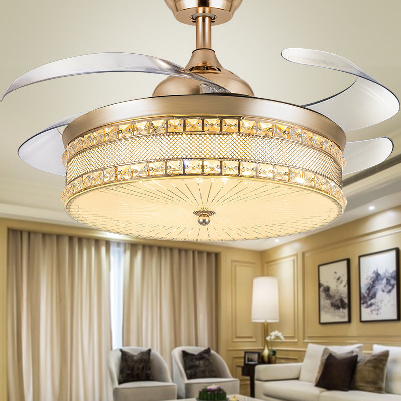 42" Gold Vintage Fan with Light