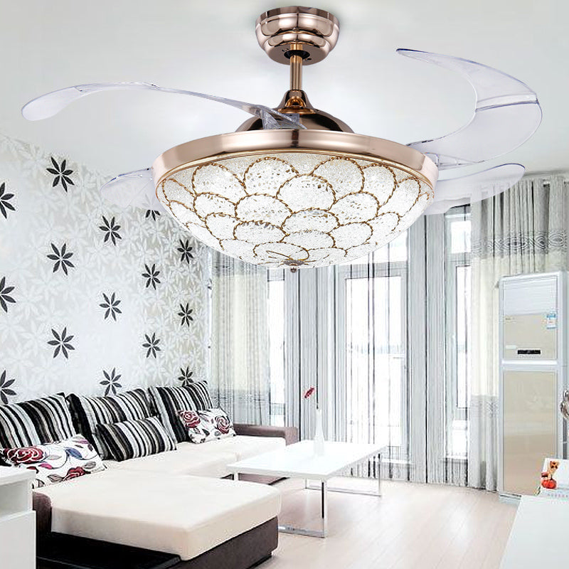 42" Gold Crystal Fashion Fan with Light