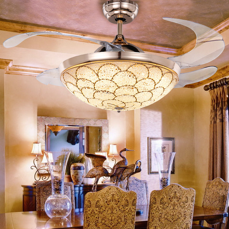 42" Gold Crystal Fashion Fan with Light