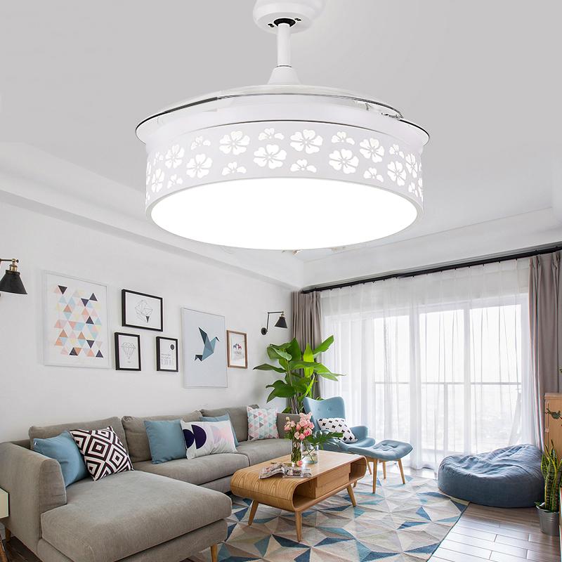 42" White Hollow Petal Ceiling Fan with Light