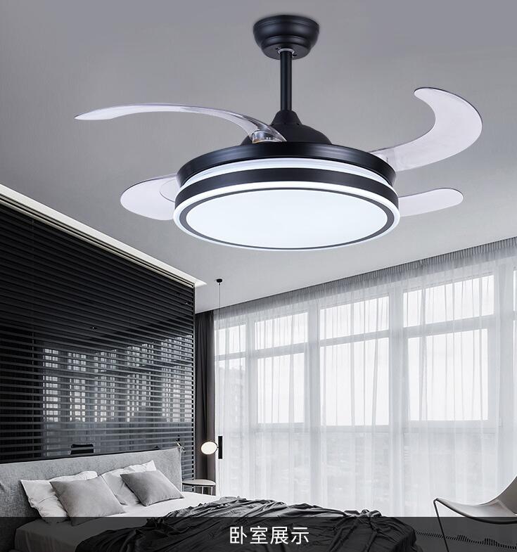 42" Black Acrylic Three-Tone Light Fan with Light DS-FZ35