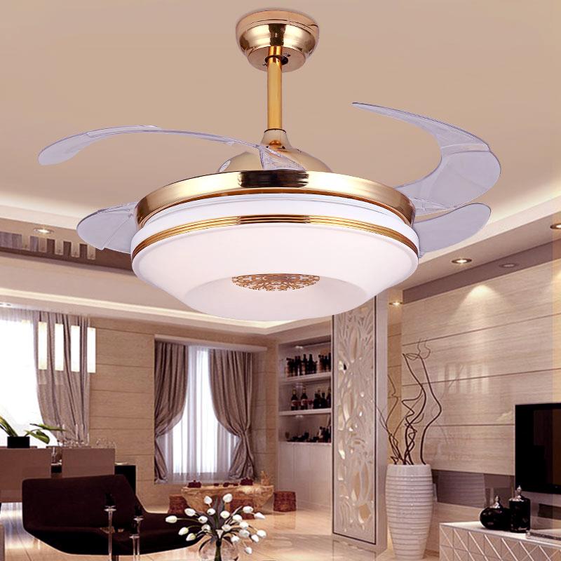 42" Gold LED Invisible Ceiling Fan with Light