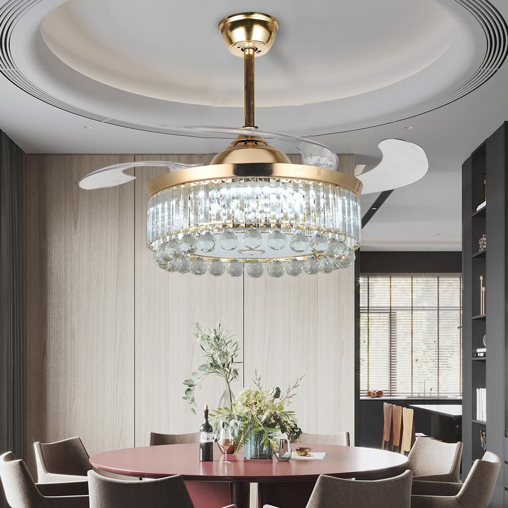 42" Color Variable Frequency Crystal Bluetooth Fan with Light